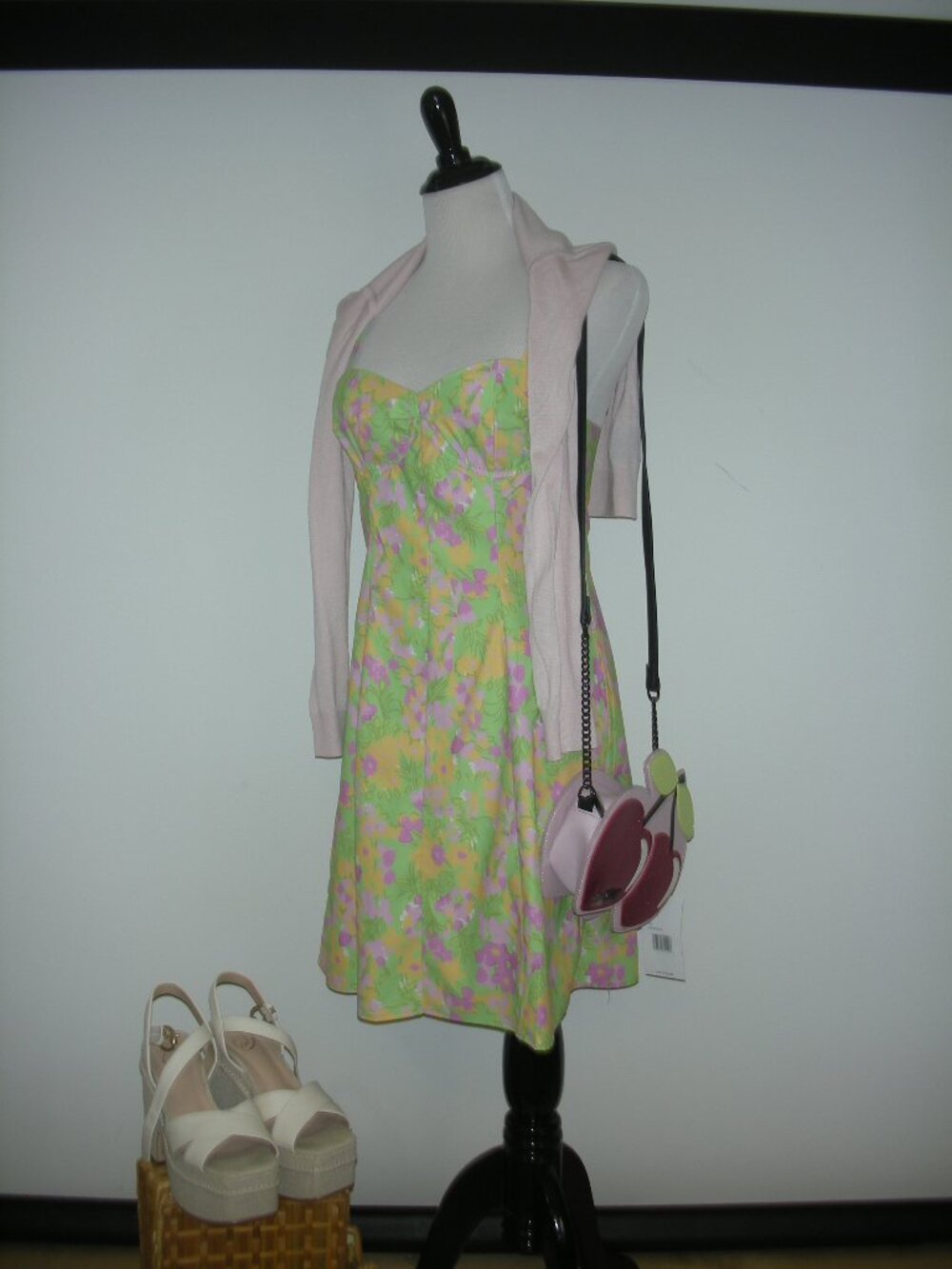 Lingia Shop Floral Mini Dress Cottagecore Coquette Pastel Sundress Size‎ Small